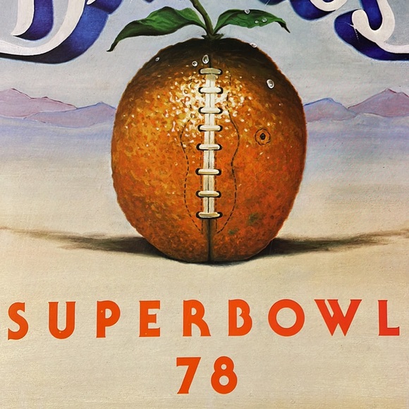 Vintage Denver Broncos Super Bowl XII 1978 “Orange Crush” Art Print RARE 18”x15” - Picture 5 of 8